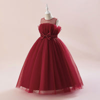 Load image into Gallery viewer, Kid Girls Solid Color Bow Dressy Princess Dresses Wholesale 230803189
