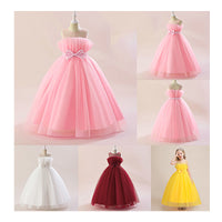 Load image into Gallery viewer, Kid Girls Solid Color Bow Dressy Princess Dresses Wholesale 230803189
