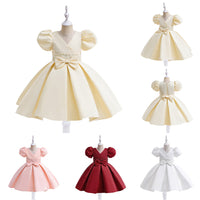 Load image into Gallery viewer, Kid Girls Solid Color Bow Dressy Princess Dresses Wholesale 230803190
