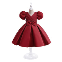 Load image into Gallery viewer, Kid Girls Solid Color Bow Dressy Princess Dresses Wholesale 230803190
