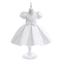 Load image into Gallery viewer, Kid Girls Solid Color Bow Dressy Princess Dresses Wholesale 230803190

