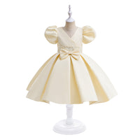 Load image into Gallery viewer, Kid Girls Solid Color Bow Dressy Princess Dresses Wholesale 230803190
