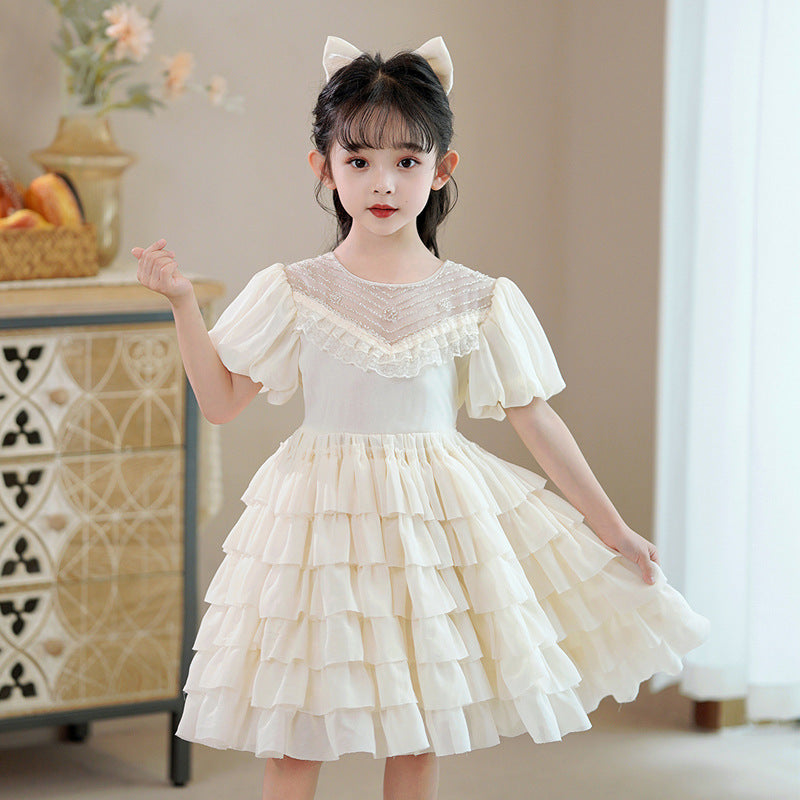 Kid Girls Solid Color Dresses Wholesale 230803195