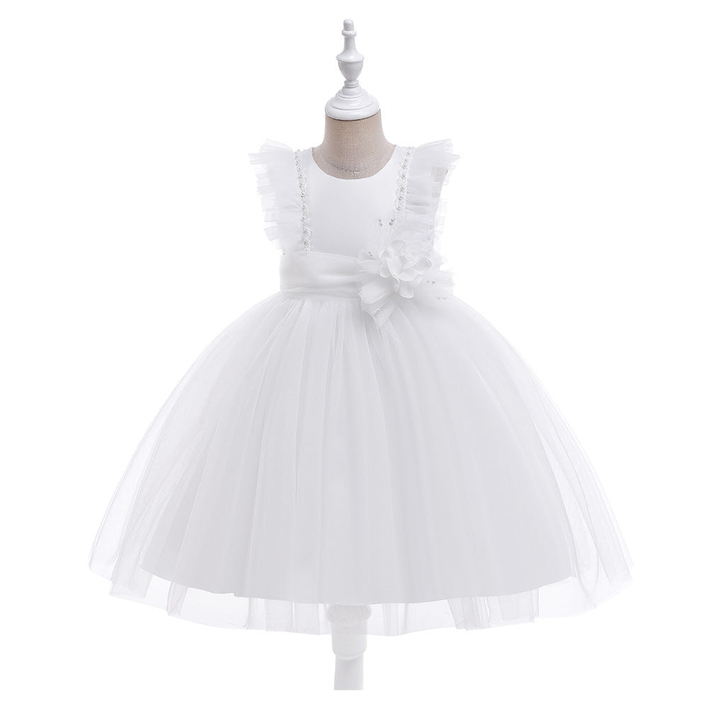 Kid Girls Solid Color Dressy Princess Dresses Wholesale 230803208