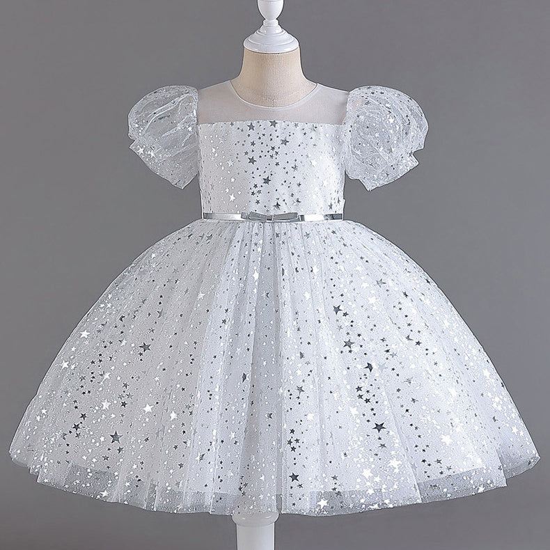 Kid Girls Star Print Dressy Princess Dresses Wholesale 230803211