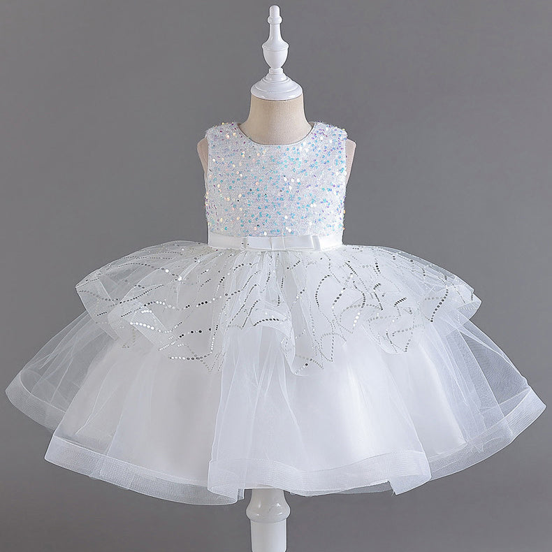 Kid Girls Solid Color Dressy Princess Dresses Wholesale 230803217