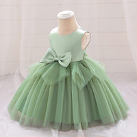Load image into Gallery viewer, Baby Kid Girls Solid Color Bow Dressy Princess Dresses Wholesale 230803221
