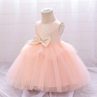 Load image into Gallery viewer, Baby Kid Girls Solid Color Bow Dressy Princess Dresses Wholesale 230803221
