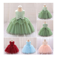 Load image into Gallery viewer, Baby Kid Girls Solid Color Bow Dressy Princess Dresses Wholesale 230803221
