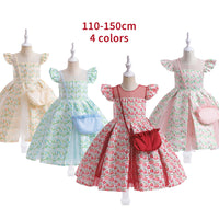 Load image into Gallery viewer, Kid Girls Flower Print Dressy Princess Dresses Wholesale 230803238
