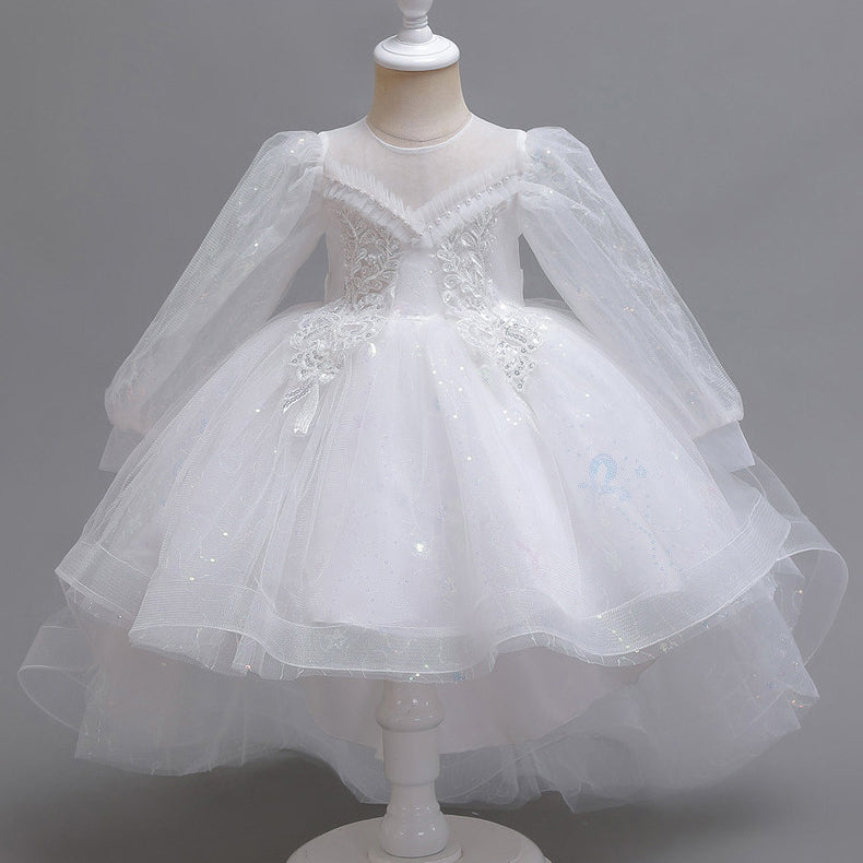 Kid Girls Solid Color Dressy Princess Dresses Wholesale 230803247