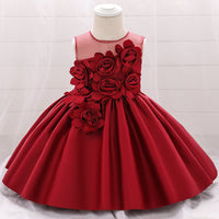 Load image into Gallery viewer, Baby Girls Solid Color Flower Dressy Princess Dresses Wholesale 23080334
