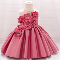 Load image into Gallery viewer, Baby Girls Solid Color Flower Dressy Princess Dresses Wholesale 23080334

