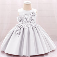 Load image into Gallery viewer, Baby Girls Solid Color Flower Dressy Princess Dresses Wholesale 23080334

