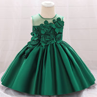 Load image into Gallery viewer, Baby Girls Solid Color Flower Dressy Princess Dresses Wholesale 23080334
