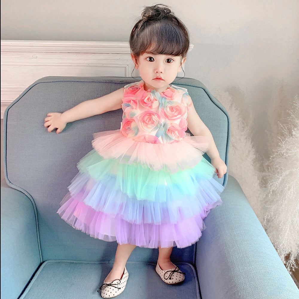 Baby Girls Color-blocking Dressy Princess Dresses Wholesale 23080344