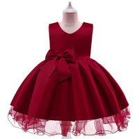 Load image into Gallery viewer, Kid Girls Solid Color Bow Dressy Princess Dresses Wholesale 23080359
