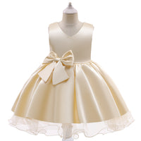 Load image into Gallery viewer, Kid Girls Solid Color Bow Dressy Princess Dresses Wholesale 23080359
