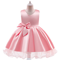 Load image into Gallery viewer, Kid Girls Solid Color Bow Dressy Princess Dresses Wholesale 23080359
