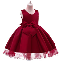Load image into Gallery viewer, Kid Girls Solid Color Bow Dressy Princess Dresses Wholesale 23080359
