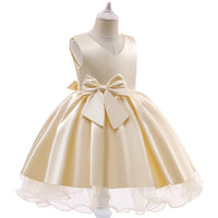 Load image into Gallery viewer, Kid Girls Solid Color Bow Dressy Princess Dresses Wholesale 23080359
