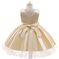 Load image into Gallery viewer, Kid Girls Solid Color Bow Dressy Princess Dresses Wholesale 23080359
