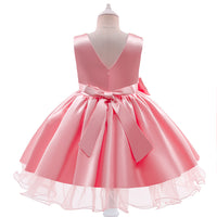 Load image into Gallery viewer, Kid Girls Solid Color Bow Dressy Princess Dresses Wholesale 23080359
