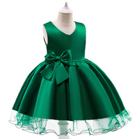 Load image into Gallery viewer, Kid Girls Solid Color Bow Dressy Princess Dresses Wholesale 23080359
