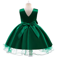 Load image into Gallery viewer, Kid Girls Solid Color Bow Dressy Princess Dresses Wholesale 23080359
