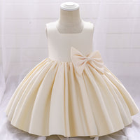 Load image into Gallery viewer, Baby Kid Girls Solid Color Bow Dressy Princess Dresses Wholesale 23080370
