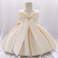 Load image into Gallery viewer, Baby Kid Girls Solid Color Bow Dressy Princess Dresses Wholesale 23080370
