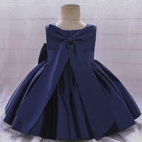 Load image into Gallery viewer, Baby Kid Girls Solid Color Bow Dressy Princess Dresses Wholesale 23080370
