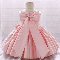 Load image into Gallery viewer, Baby Kid Girls Solid Color Bow Dressy Princess Dresses Wholesale 23080370
