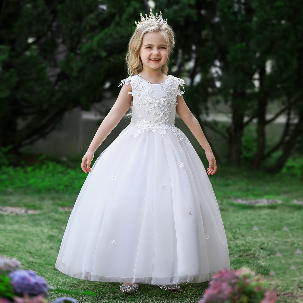 Kid Girls Solid Color Dressy Princess Dresses Wholesale 23080390