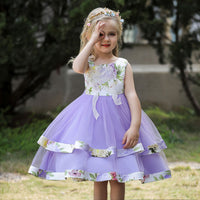 Load image into Gallery viewer, Kid Girls Flower Print Dressy Princess Dresses Wholesale 23080399
