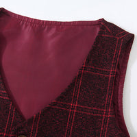 Load image into Gallery viewer, 3 Pieces Set Baby Kid Boys Solid Color Shirts Checked Vests Waistcoats And Pants Wholesale 23082802
