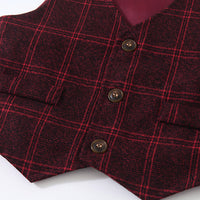 Load image into Gallery viewer, 3 Pieces Set Baby Kid Boys Solid Color Shirts Checked Vests Waistcoats And Pants Wholesale 23082802

