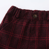 Load image into Gallery viewer, 3 Pieces Set Baby Kid Boys Solid Color Shirts Checked Vests Waistcoats And Pants Wholesale 23082802
