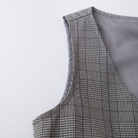 Load image into Gallery viewer, 3 Pieces Set Baby Kid Boys Solid Color Shirts Checked Vests Waistcoats And Pants Wholesale 23082803
