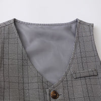 Load image into Gallery viewer, 3 Pieces Set Baby Kid Boys Solid Color Shirts Checked Vests Waistcoats And Pants Wholesale 23082803
