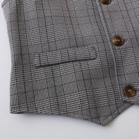 Load image into Gallery viewer, 3 Pieces Set Baby Kid Boys Solid Color Shirts Checked Vests Waistcoats And Pants Wholesale 23082803
