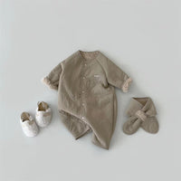 Load image into Gallery viewer, 2 Pieces Set Baby Boys Solid Color Jumpsuits And Scarves Wholesale 23082808
