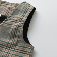 Load image into Gallery viewer, 3 Pieces Set Baby Kid Boys Checked Vests Waistcoats Pants And Solid Color Shirts Wholesale 230828102
