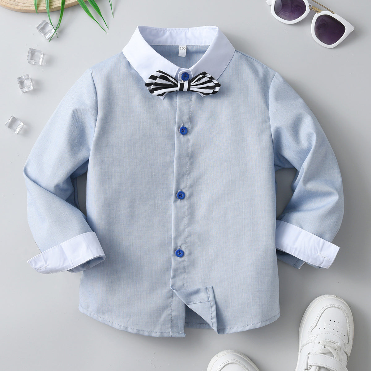 Baby Kid Boys Solid Color Bow Shirts Wholesale 230828111