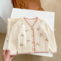 Load image into Gallery viewer, Baby Kid Girls Flower Embroidered Cardigan Wholesale 230828120

