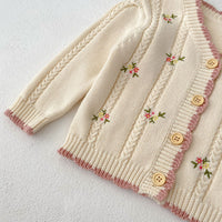 Load image into Gallery viewer, Baby Kid Girls Flower Embroidered Cardigan Wholesale 230828120

