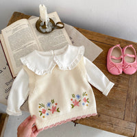 Load image into Gallery viewer, Baby Kid Girls Flower Embroidered Vests Waistcoats Wholesale 230828125
