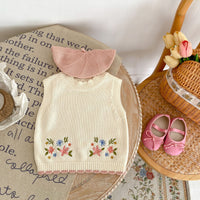 Load image into Gallery viewer, Baby Kid Girls Flower Embroidered Vests Waistcoats Wholesale 230828125
