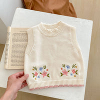 Load image into Gallery viewer, Baby Kid Girls Flower Embroidered Vests Waistcoats Wholesale 230828125

