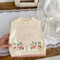 Load image into Gallery viewer, Baby Kid Girls Flower Embroidered Vests Waistcoats Wholesale 230828125
